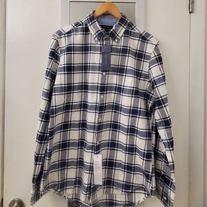 Tommy Hilfiger Blue and White Plaid Shirt